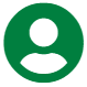 A green circle with an image of a person in the middle.